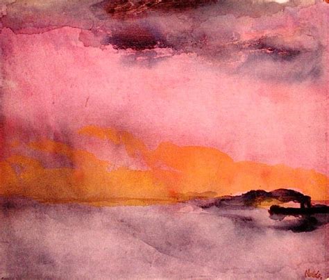 Bofransson Steamer Under Red Yellow Sky Emil Nolde Aquarell