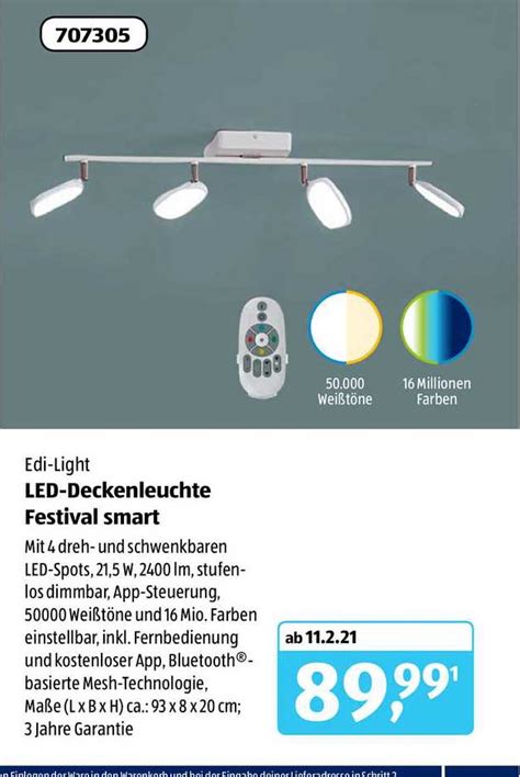 Edi Light Led Deckenleuchte Festival Smart Angebot bei ALDI SÜD