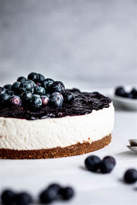 Easy Fluffy No Bake Vanilla Blueberry Cheesecake With Gelatin Belula