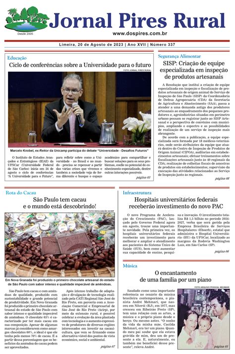 Jornal Pires Rural Edi O De Agosto De