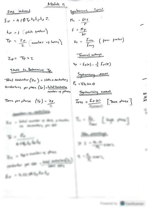 SOLUTION Electrotecnics Formula Sheets Studypool