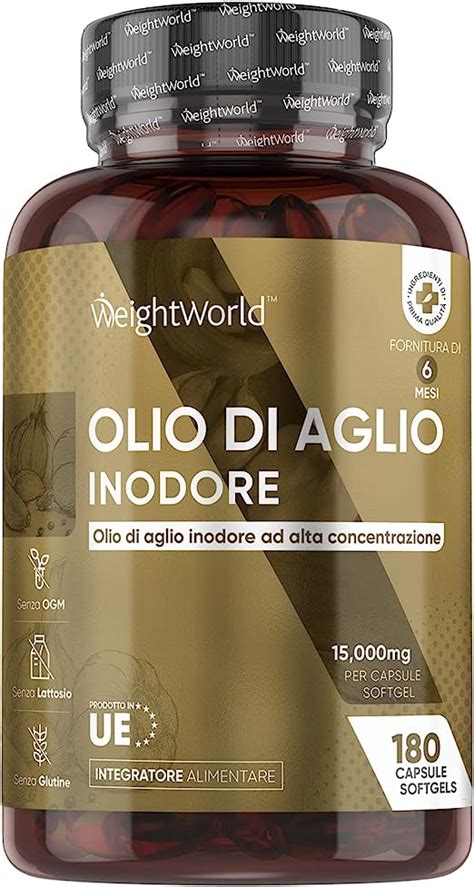 Aglio Capsule Softgel Inodore 15000mg Alto Dosaggio Estratto 500 1