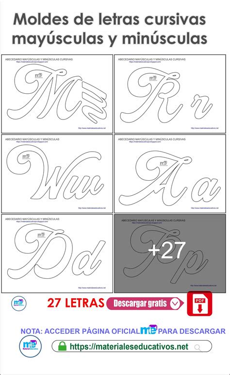 Moldes de letras cursivas mayúsculas y minúsculas en pdf Artofit