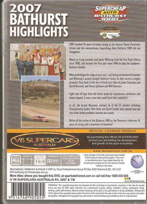 V8 Supercars Australia Bathurst 2007 Highlights Dvd