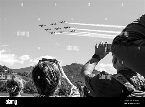 Switzerland Canton Ticino Lugano Agno Airport Airshow Stock Photo