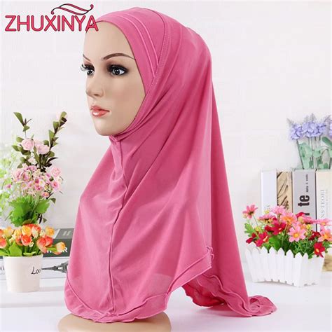 Hot Sale 12 Colour Hijab Scarf Cap Hat Women Polyester Muslim Head