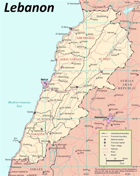 Lebanon Political Map