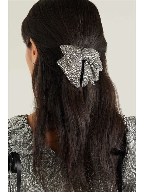 JENNIFER BEHR Belle Crystal Embellished Satin Hair Clip NET A PORTER