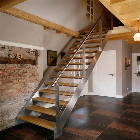 Modern Stair Floating Straight Stairs Interior Staircase With Wood