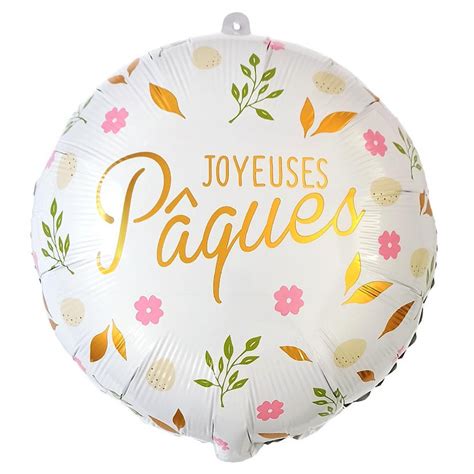 Ballon métallique Joyeuses Pâques 35 cm Le Géant de la Fête