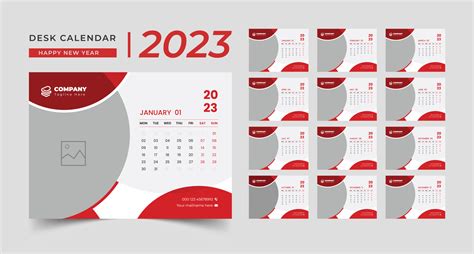 Desk Calendar 2023 Template Design Creative Desk Calendar Table