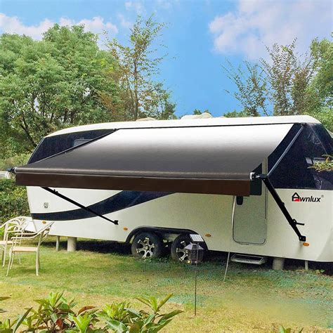 Awnlux Black Manual Modular Retractable Rv Awning Full Set