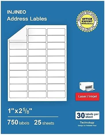 INJINEO Address Labels, 1" x 2-5/8" Shipping Address Labels for ...