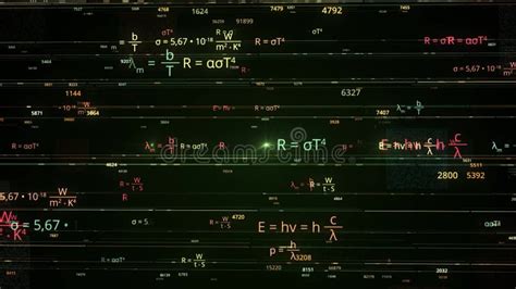 Floating Mathematical And Physics Formulas On Black Background