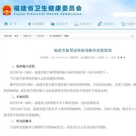 刚刚通报：福建新增境外输入确诊病例1例！ 晋江发布外来密切接触者活动轨迹！ 福建新增1例阳性 广西入境当天返回 疫情 报告