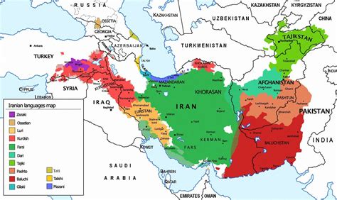 Iranic languages map by Worldmaper, based on maps by Kamandar Fattah ...