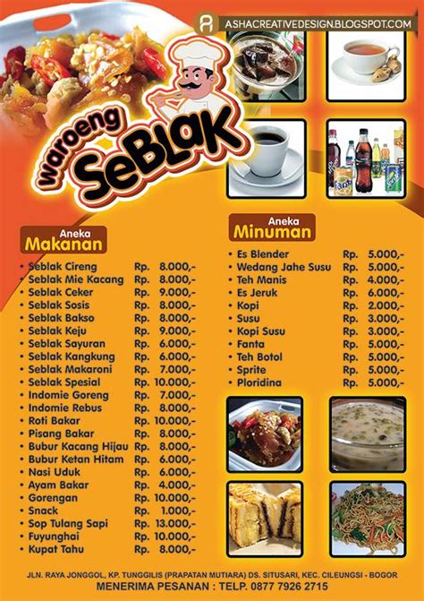 Detail Contoh Daftar Menu Makanan Dan Minuman Koleksi Nomer