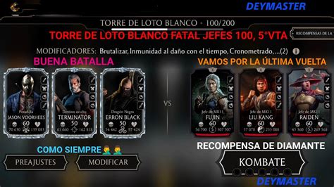 Torre De Loto BLANCO FATAL JEFES 100 5vta Premio De DIAMANTE