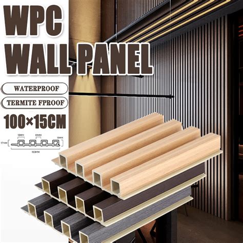 Wpc Fluted Wall Panel Sticker Waterproof Grille Design Ecological Board