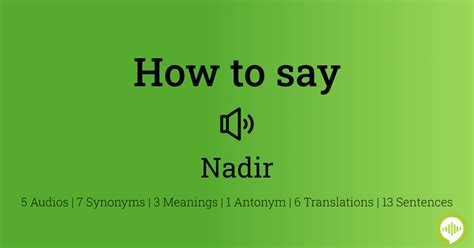 How to pronounce nadir | HowToPronounce.com