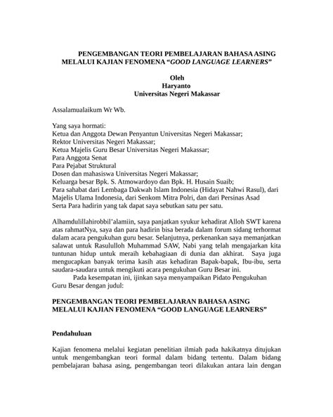 Pidato Bahasa Cirebon Lembar Edu