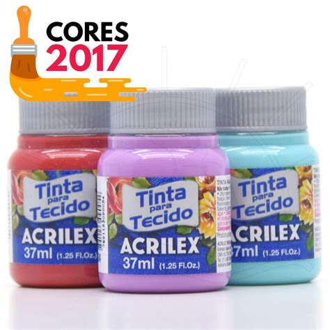 Kit Completo Tintas Para Tecido Acrilex Cores Bazar Horizonte