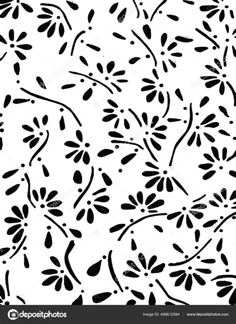 Abstract Seamless Leaf Stem Patterns Isolated White Background — Stock