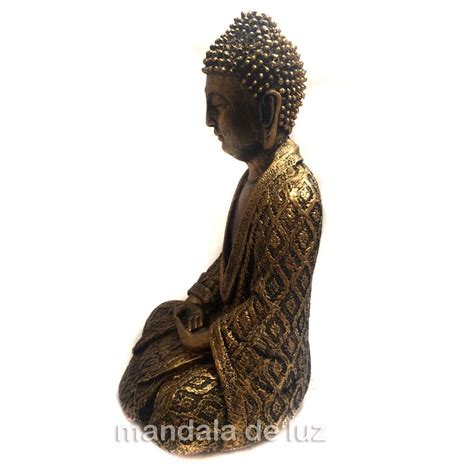 Estátua de Buda Hindu Dourado Resina 22cm