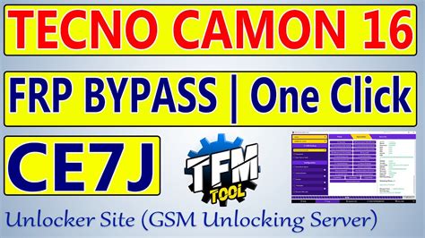 Tecno Camon Ce J Frp Bypass By Tfm Tool Youtube