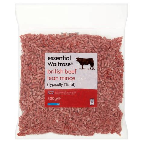 Essential Waitrose Frozen Beef Lean Mince Typically 7 Fat Ocado