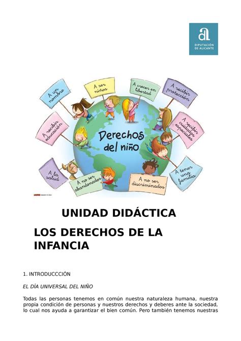 Los Derechos De La Infancia Unidad Did Ctica Los Derechos De