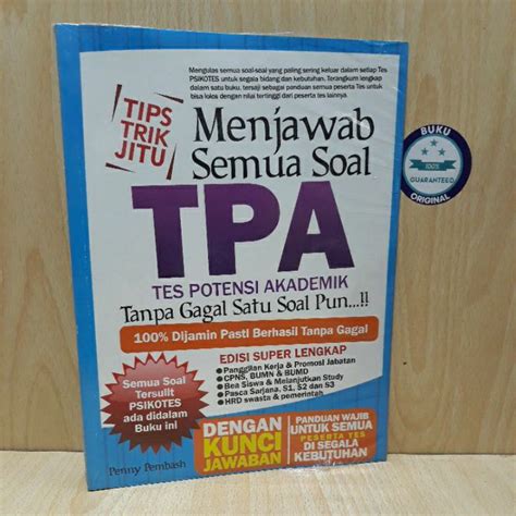 Jual Tips Trik Jitu MENJAWAB SEMUA SOAL TPA Tes Potensi Akademik