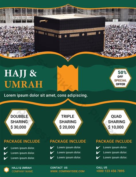 Gambar Desain Template Pamflet Haji Dan Umroh Ai Unduhan Gratis Pikbest