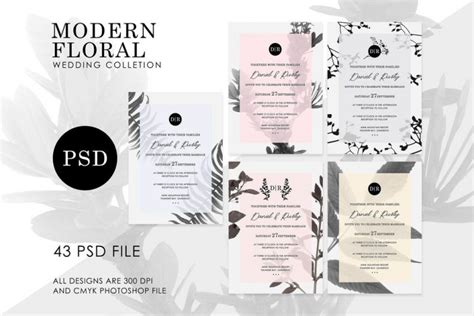 Elegant Wedding Invitation Psd Templates