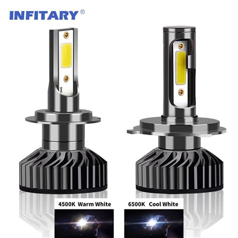 Infitary H7 LED H4 Mini Canbus Car Headlights Bulbs12V 72W 12000LM