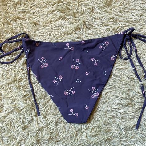 Kittenish Floral Bikini Bottom Size Large Depop