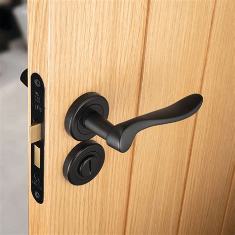 Revive Dove Curved Lever Door Handles Matt Black