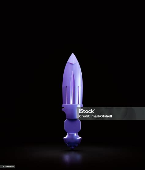 Violet Plastic Knife Combat Weapon Blade Military And Hunting Dagger Medieval Weapon 3d