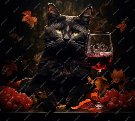 Premium Photo A Cat Drinking Wine On Top Of The Head