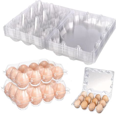 Amazon HILELIFE 40 Pack Clear Plastic Egg Cartons Bulk Holds Up To