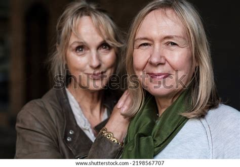 Portrait Two Mature Friends Women Looking Stock Photo Shutterstock
