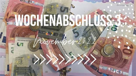 Wochenabschluss Im November Budgetplanung Umschlagmethode