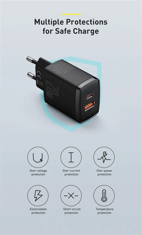 Baseus Compact Quick Charger U C W Black