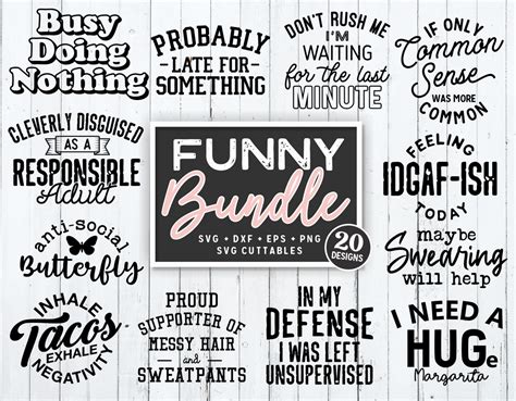 Funny Bundle Svg Cut Files Svgcuttablefiles