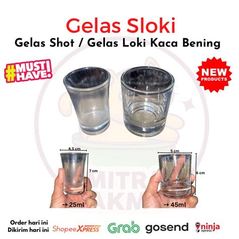 Jual Gelas Sloki Kaca Bening Shot Glass Gelas Shot Gelas Loki