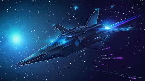 Premium Photo Futuristic Spaceship Flying Through A Starry Nebula