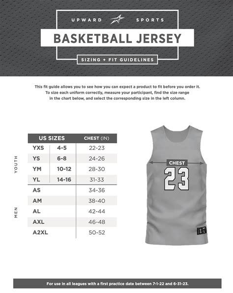 Basketball Uniform Sizing Guide Atelier Yuwaciaojp