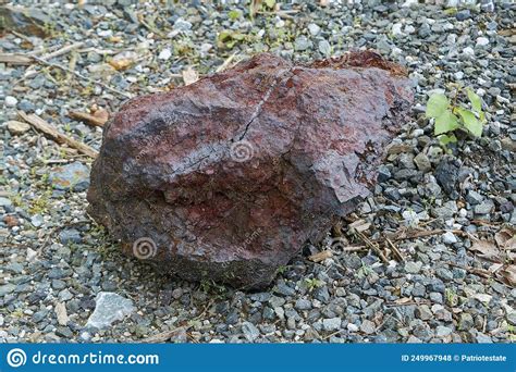 Natural Mineral Piece Of Hematite Iron Ore Haematite Stone Stock