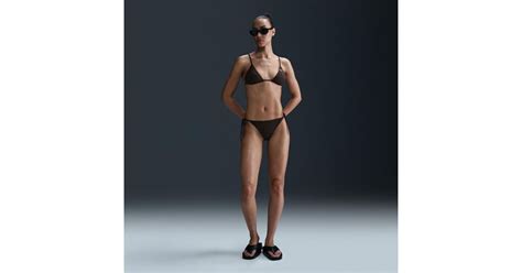 Nike Swim Swoosh Link Terry Tie String Bikini Bottom In Blue Lyst