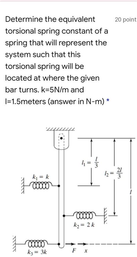 SOLVED Determine The Equivalent Torsional Spring Constant Of A Spring